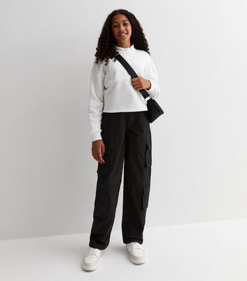 Black Split Front Wide Leg Trousers | New Look