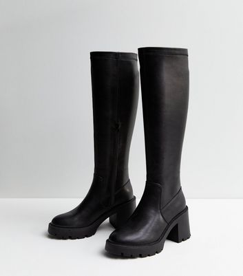 Long black boots hot sale without heel