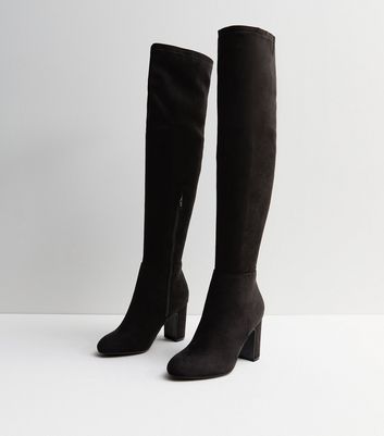 New look 2025 black suedette boots