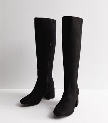 Black suede knee cheap high boots uk