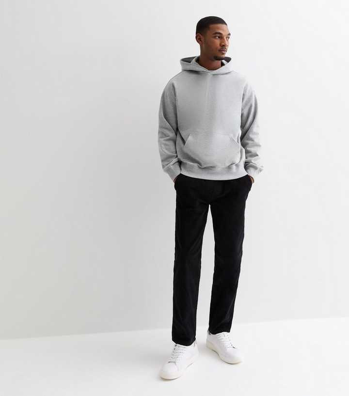 Black Relaxed Cotton Corduroy Trousers
