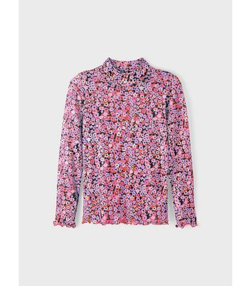 Name It Pink Floral High Neck Top | New Look