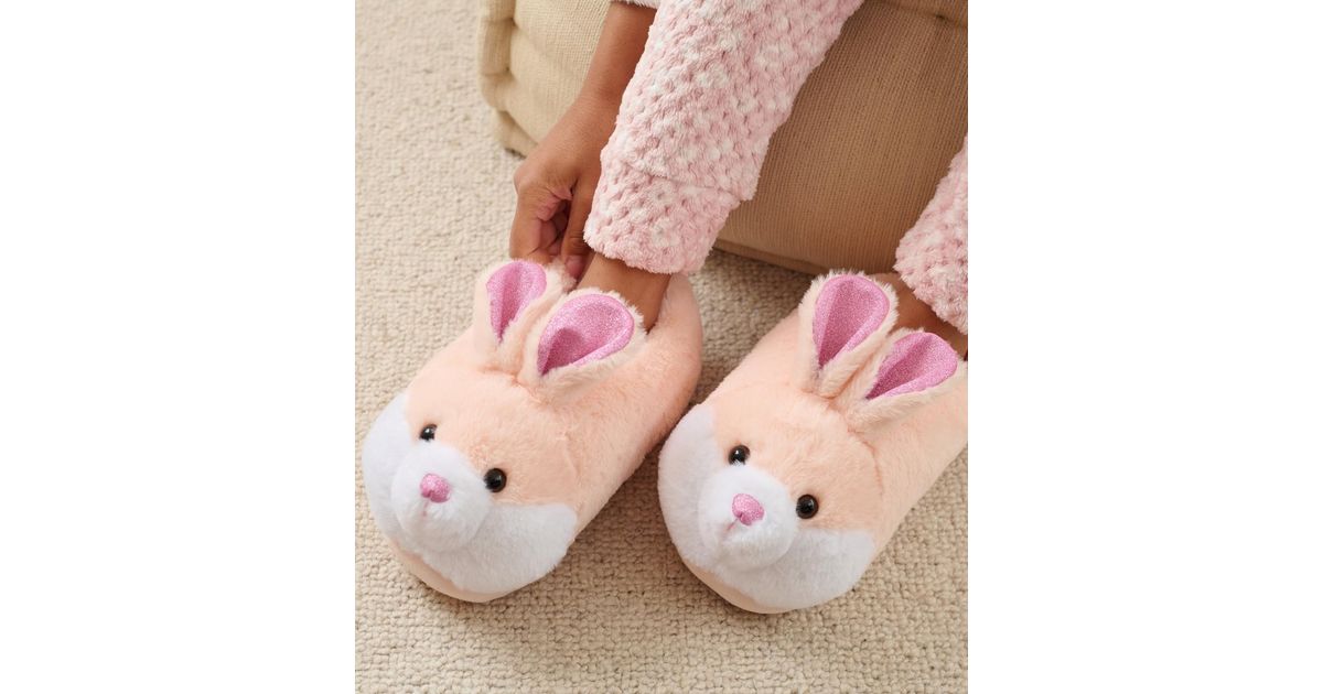 Loungeable Pink Bunny Slippers