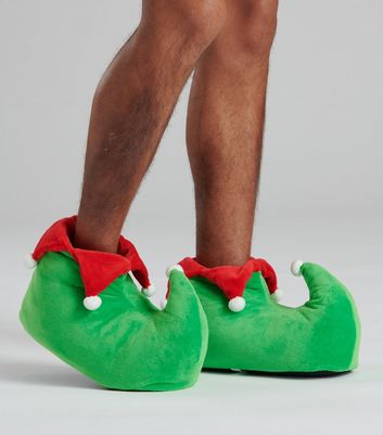 Loungeable Green Elf Boot Slippers New Look