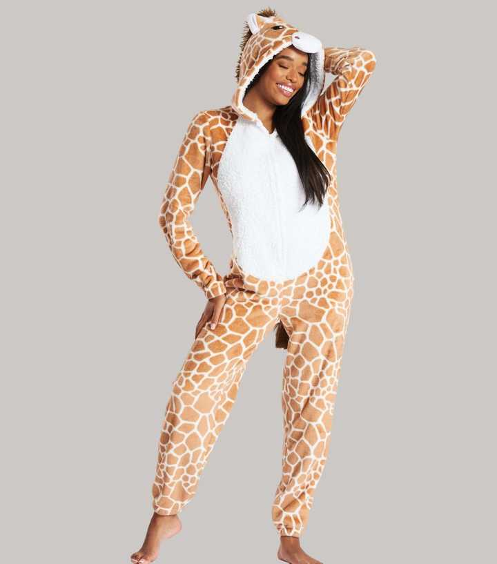 Loungeable Cream Fleece Giraffe Onesie