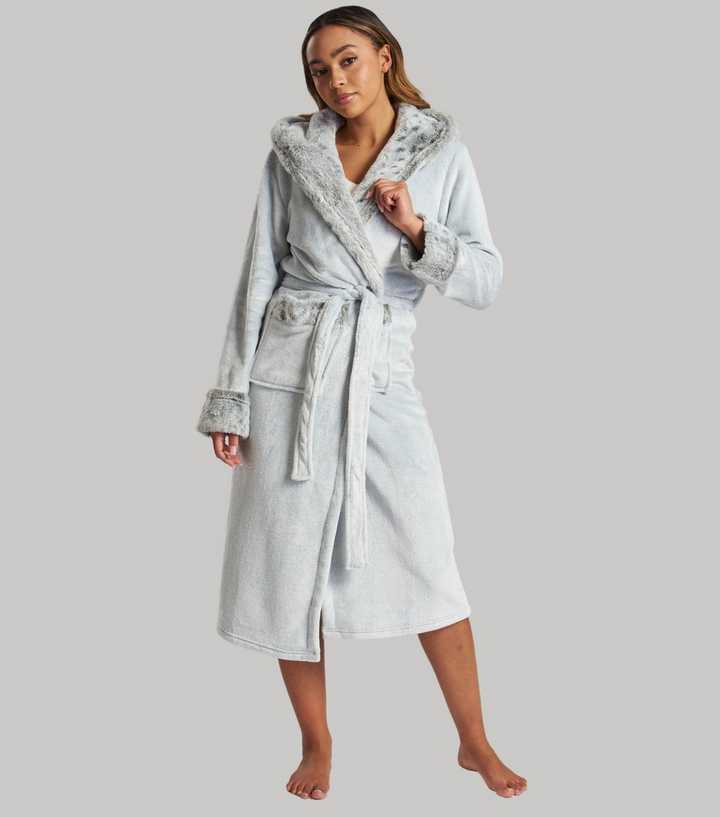 grey leopard print dressing gown Shiraleah Lelo Leopard Print Robe, Grey
