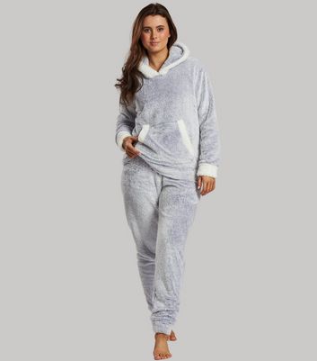 Loungeable Lilac Fleece Cuffed Jogger Pyjama Set New Look