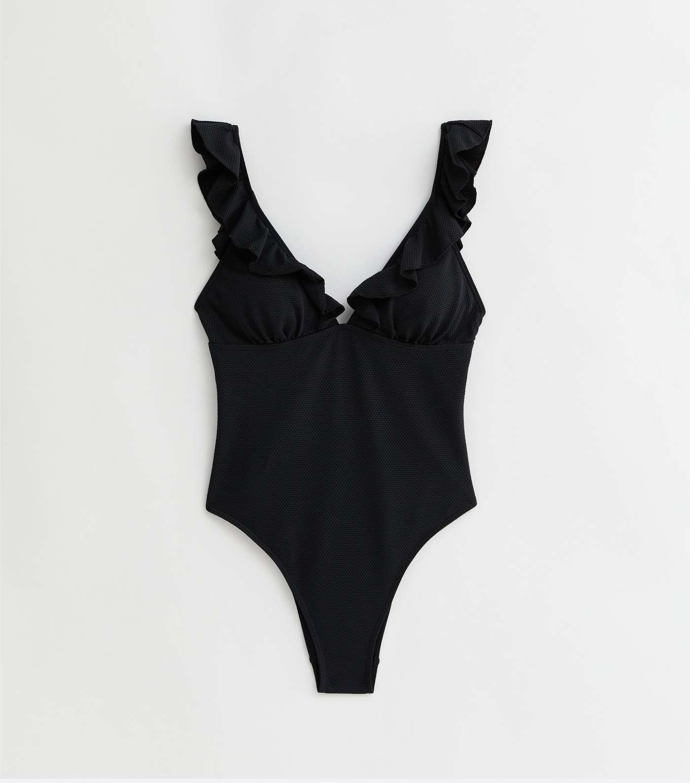 Black Frill Neck Swimsuit Image 5