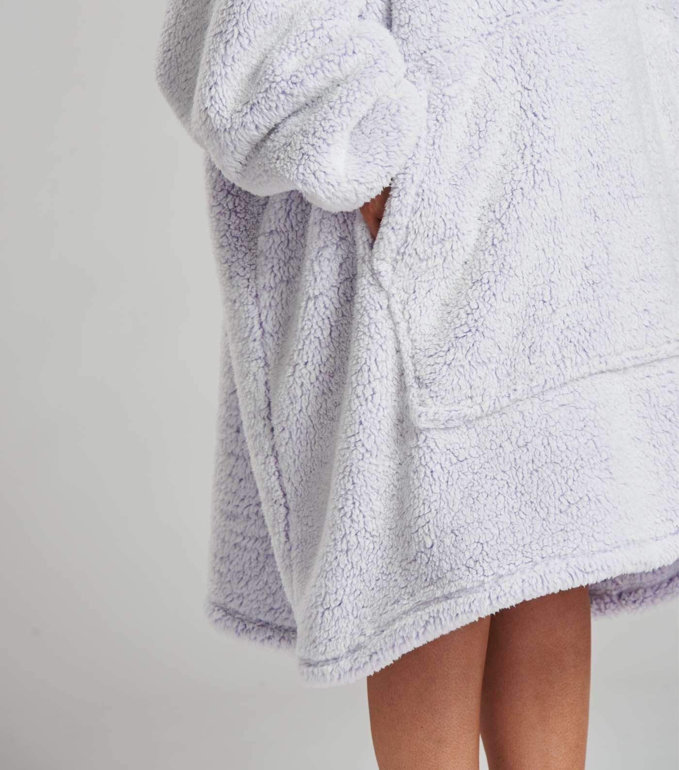 Loungeable Lilac Faux Fur Oversized Blanket Hoodie Image 4