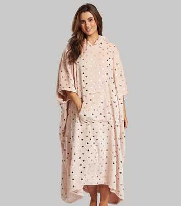 Loungeable Pink Super Soft Ribbed Trouser Pyjama Set with Star Print