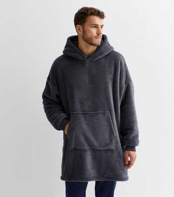 Dark Grey Fleece Blanket Hoodie