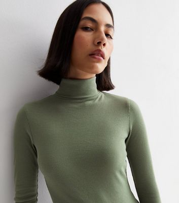 Khaki high deals neck top