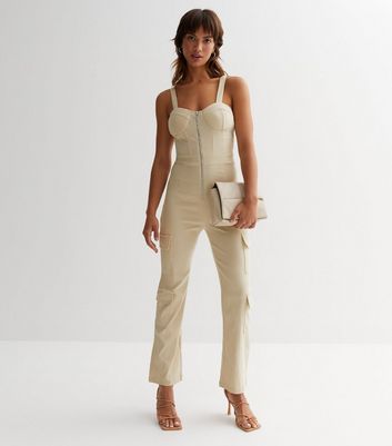 Cameo Rose Stone Zip Utility Jumpsuit