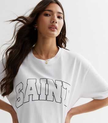 Cameo Rose White Saint Logo Oversized T-Shirt