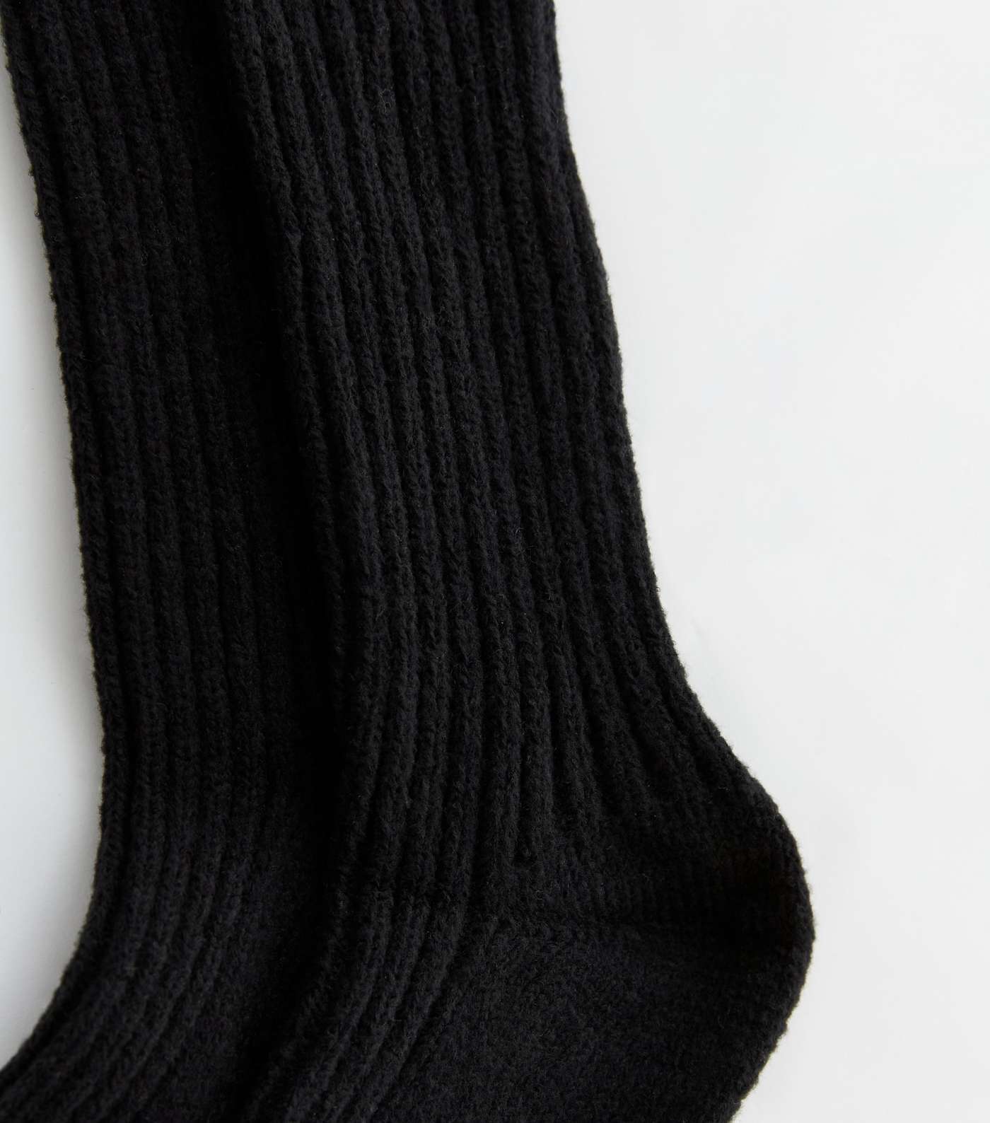 Black Ribbed Lounge Socks Image 3