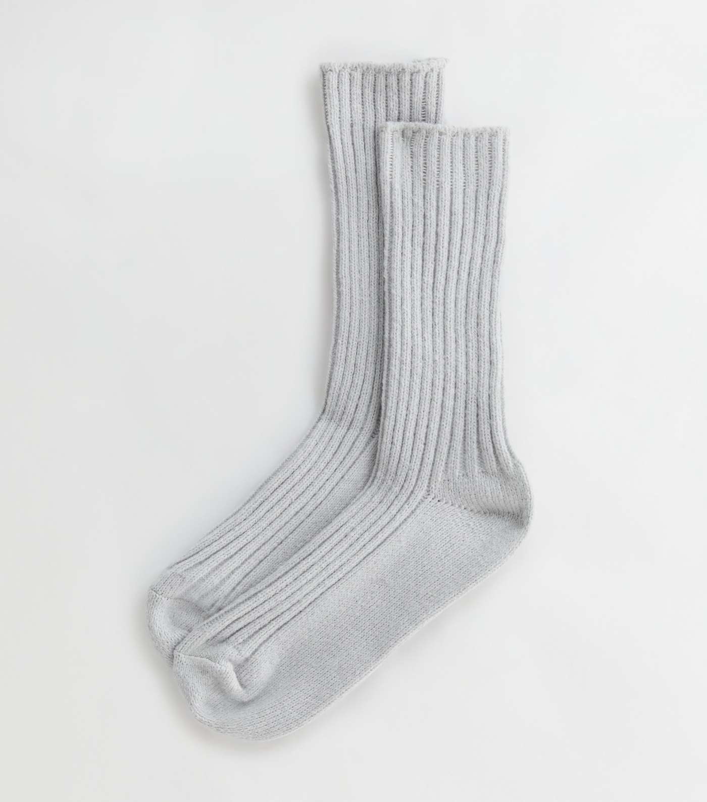 Grey Ribbed Lounge Socks Image 2