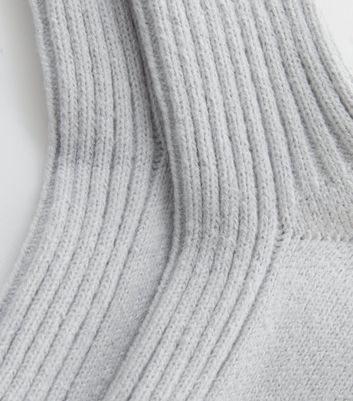 Grey Ribbed Lounge Socks New Look