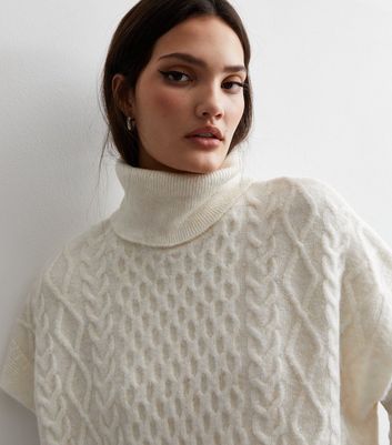 Off white cable knit turtleneck outlet sweater