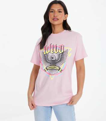 QUIZ Pink Wild Oversized T-Shirt