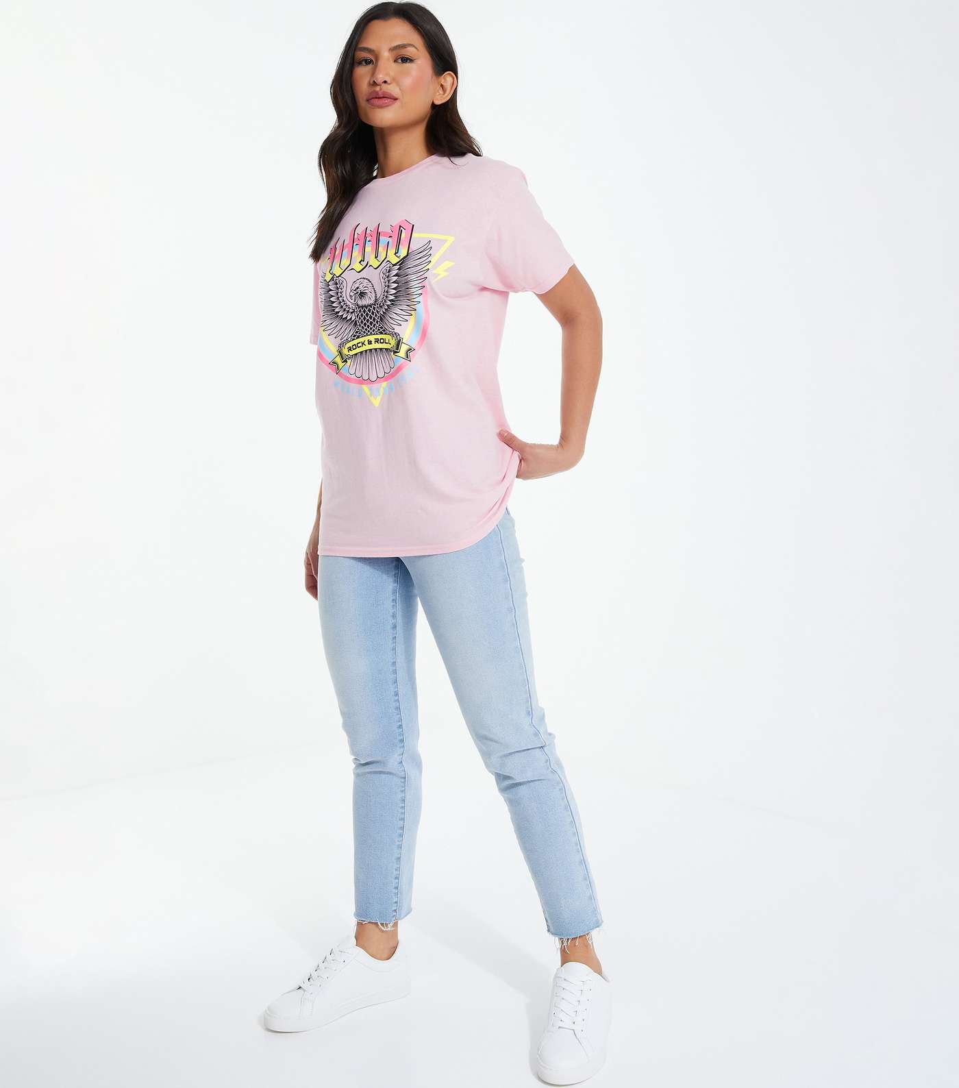 QUIZ Pink Wild Oversized T-Shirt Image 2