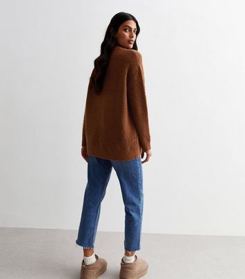 Rust Boucle Knit Crew Neck Jumper New Look