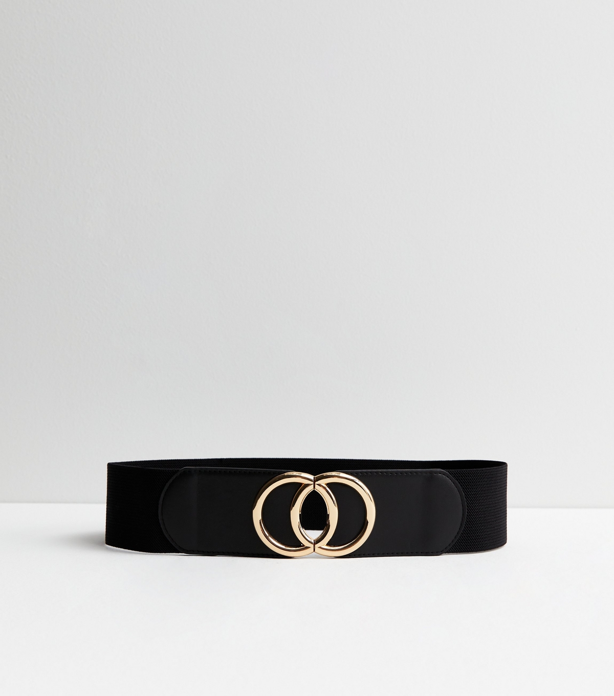 Black Circle Stretch Belt New Look