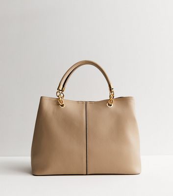 Stone Leather-Look Pebble Midi Bag New Look