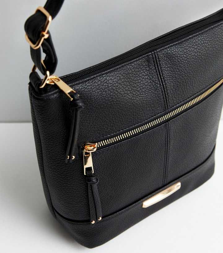 Leather Bucket Bag Black Bucket Bag Leather Shoulder Bag 