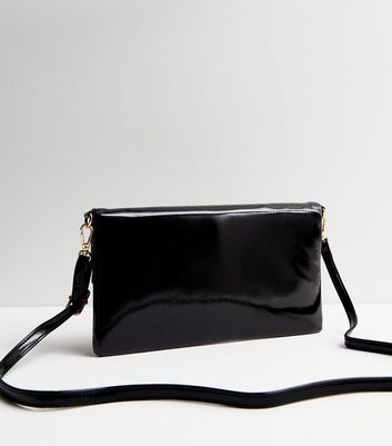 Small black 2025 patent clutch bag