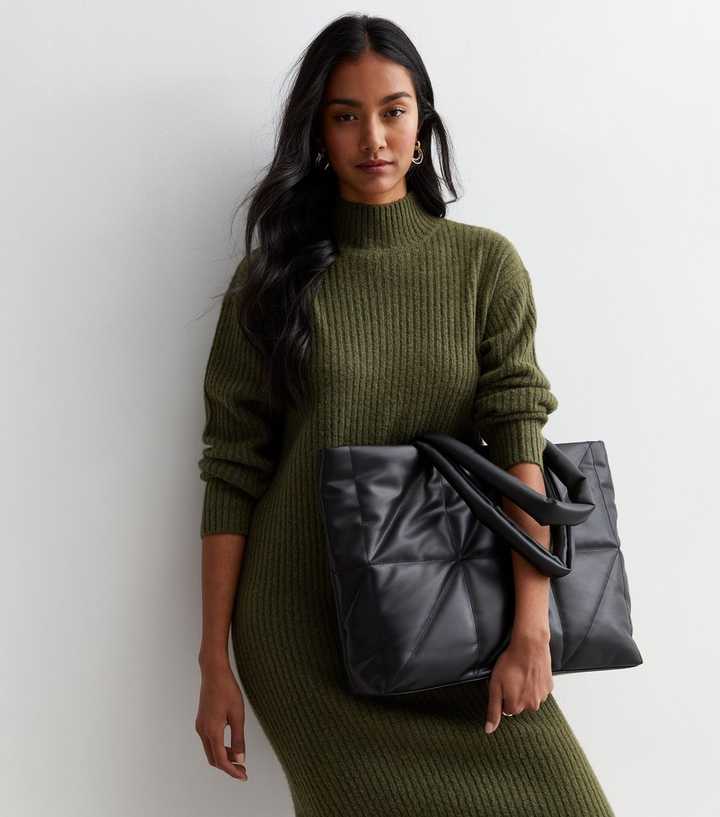 Women's Padded Designer Tote Bag, Black