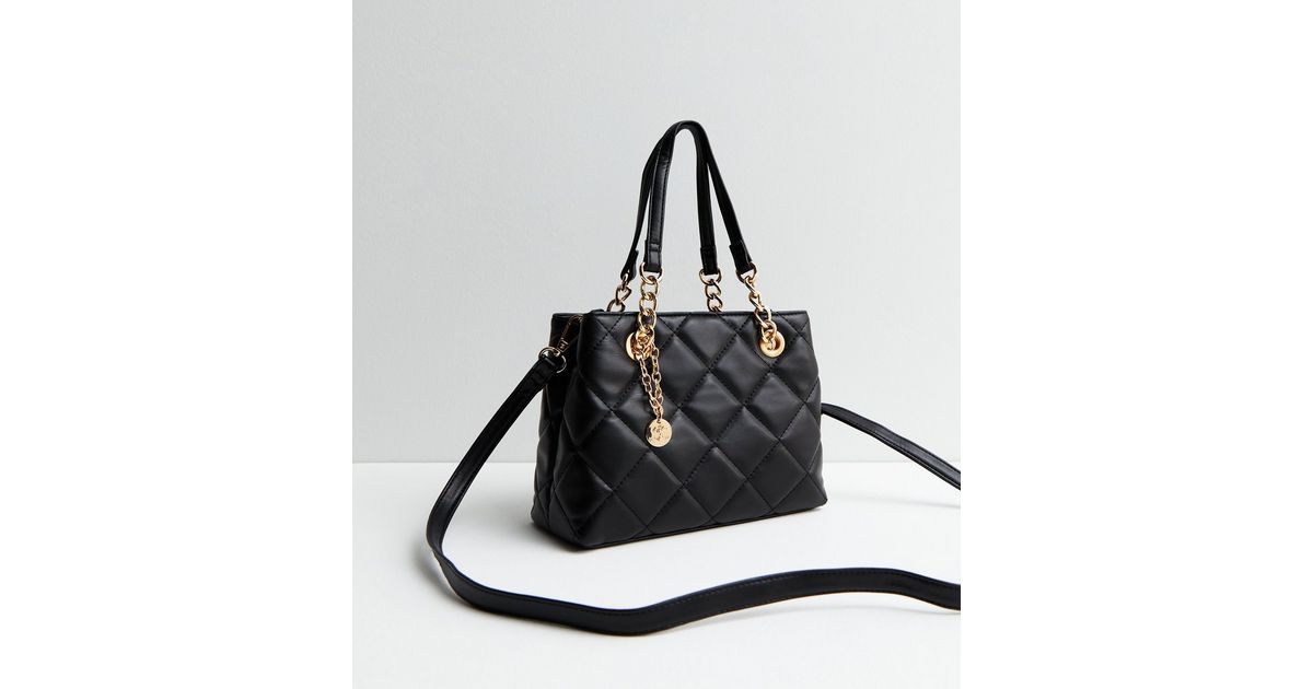 Little Mistress Black Quilted Mini Bag New Look