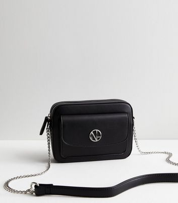 Black pocket front online slouch bag