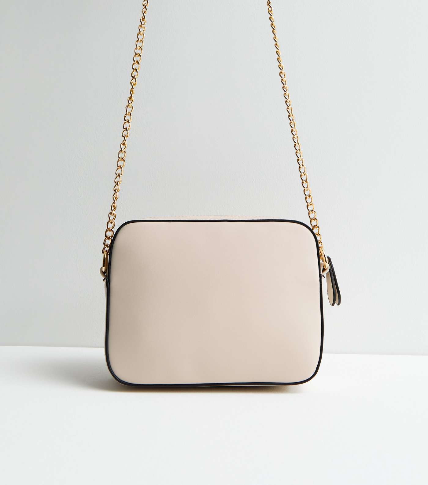 Cream Leather-Look Pocket Front Cross Body Bag Image 4
