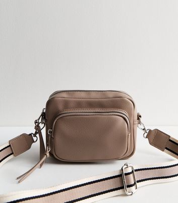Light Brown Leather-Look Zip Pocket Camera Bag New Look Vegan