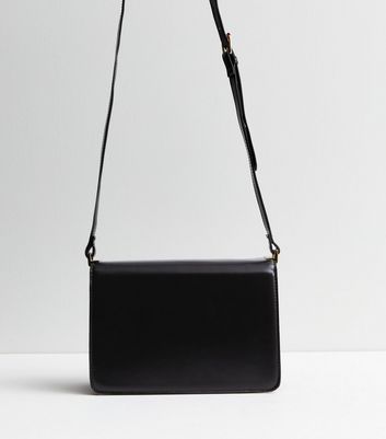 Black Leather-Look Cross Body Bag New Look Vegan