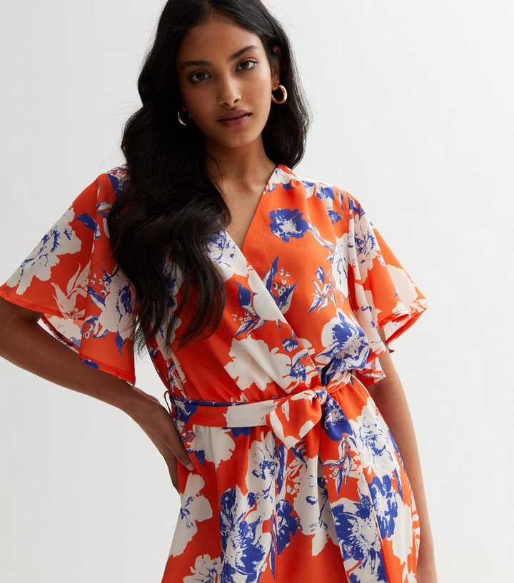 Cameo Rose Orange Belted Wide Leg Jumpsuit