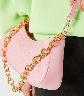 Skinnydip Pink Floral Quilted Shoulder Bag