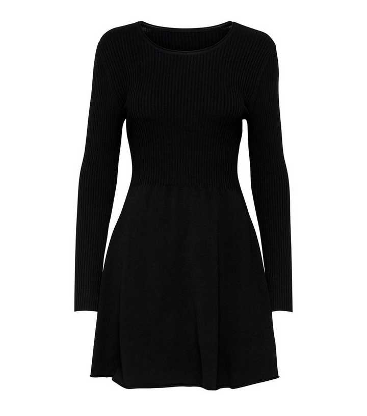 ONLY Black Knit Long Sleeve Mini Dress