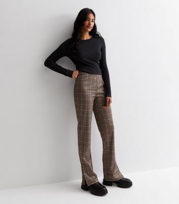 Long Tall Sally CHECK PRINT WIDE LEG - Trousers - Grey/black - Zalando.de