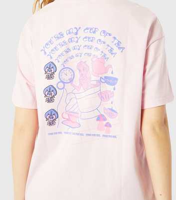Skinnydip Pale Pink Alice In Wonderland Logo T-Shirt
