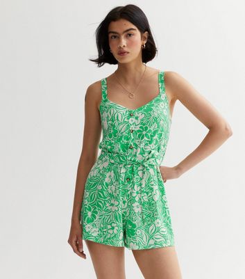 New look cheap green playsuit