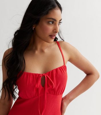 Red strappy hot sale midi dress