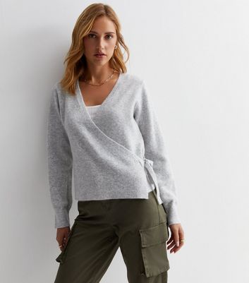 Wrap sales neck sweater