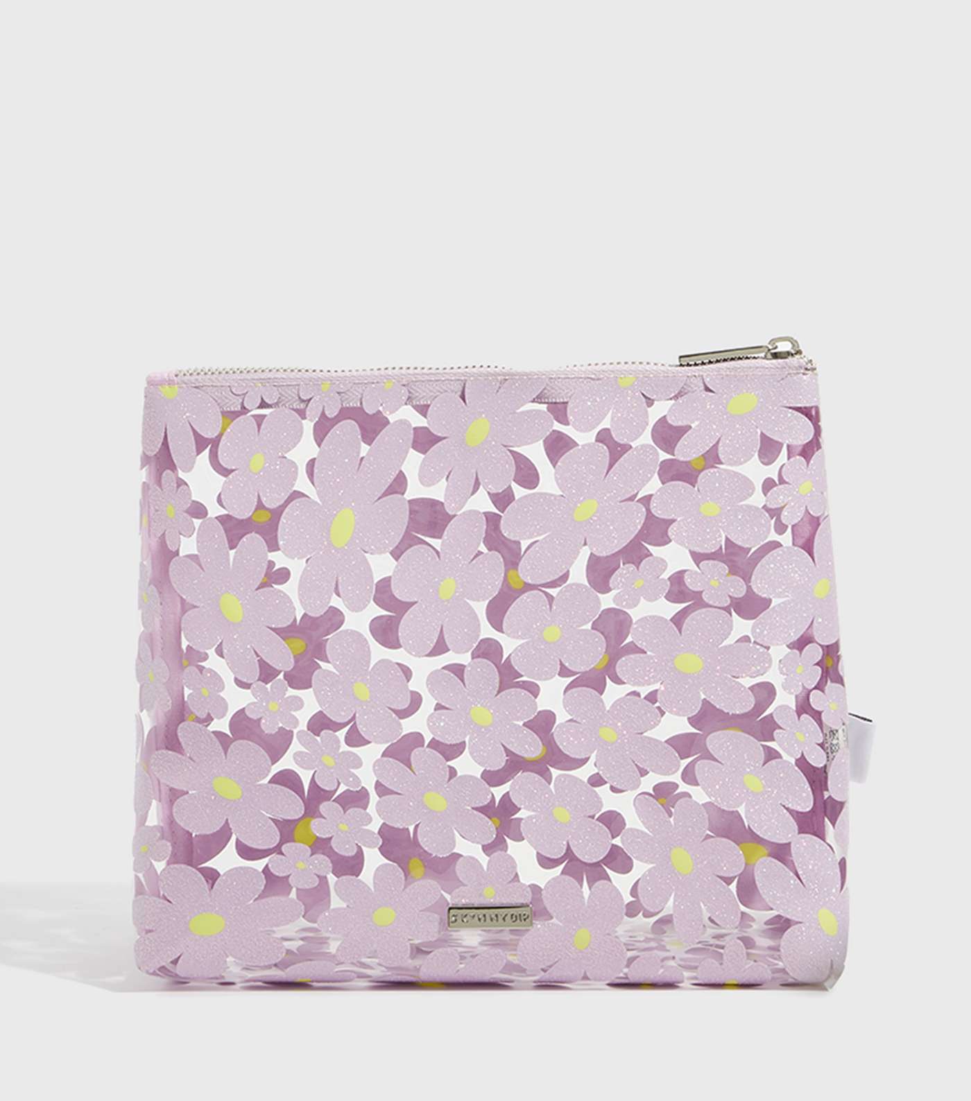 Skinnydip Lilac Glitter Floral Wash Bag Image 2