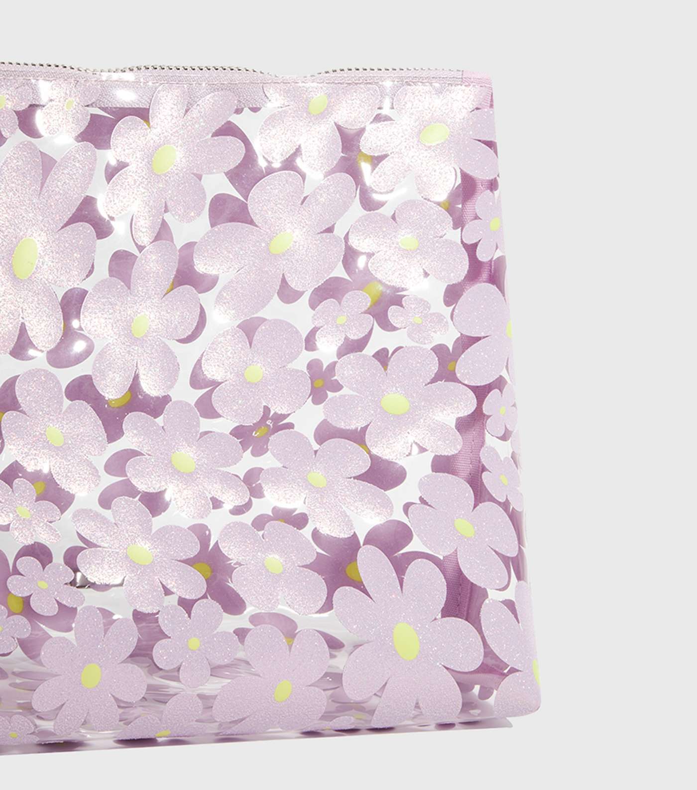 Skinnydip Lilac Glitter Floral Wash Bag Image 4
