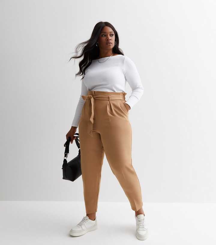 Curves Camel Belted Trousers