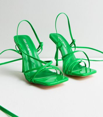 Green hotsell heeled sandals