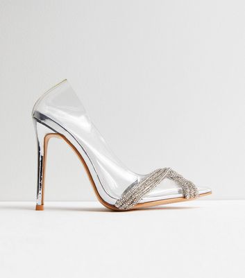 Nude block heel clear hot sale court