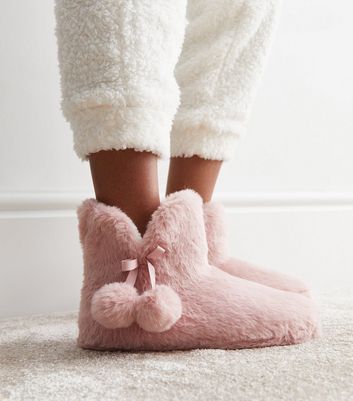 Fluffy slipper boots sales