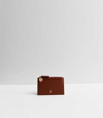 Tan Leather-Look Card Holder